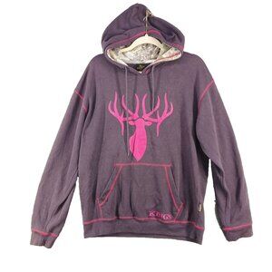 KINGS CAMO Men's Fleece Hoodie Size MEDIUM Knit Pigment Dye Gray Casual